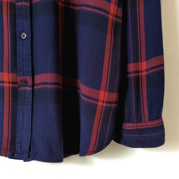 BDG Urban Outfitters Waterfall Plaid Oversized Long Sleeve Button Down Shirt L - Picture 8 of 12